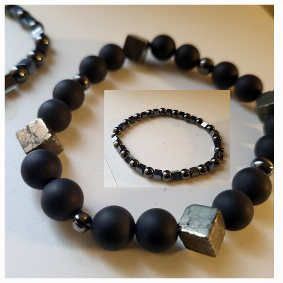 1Men Copper Pyrite/1 Magnet Bracelet - Picture 1 of 3